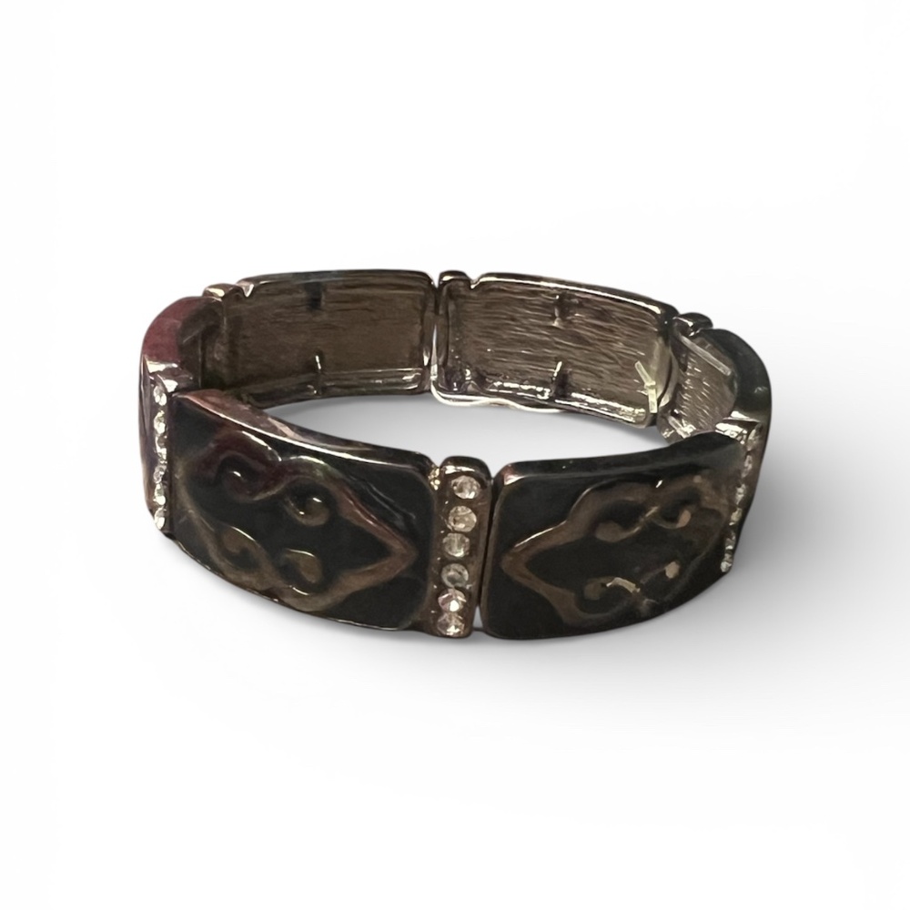 Cookie Lee Enamel Genuine Crystal Stretch Bracelet